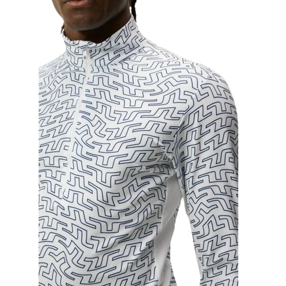 J.Lindeberg Luke Half-Zip Mid Layer | White/Navy | Small | NWT | Golf